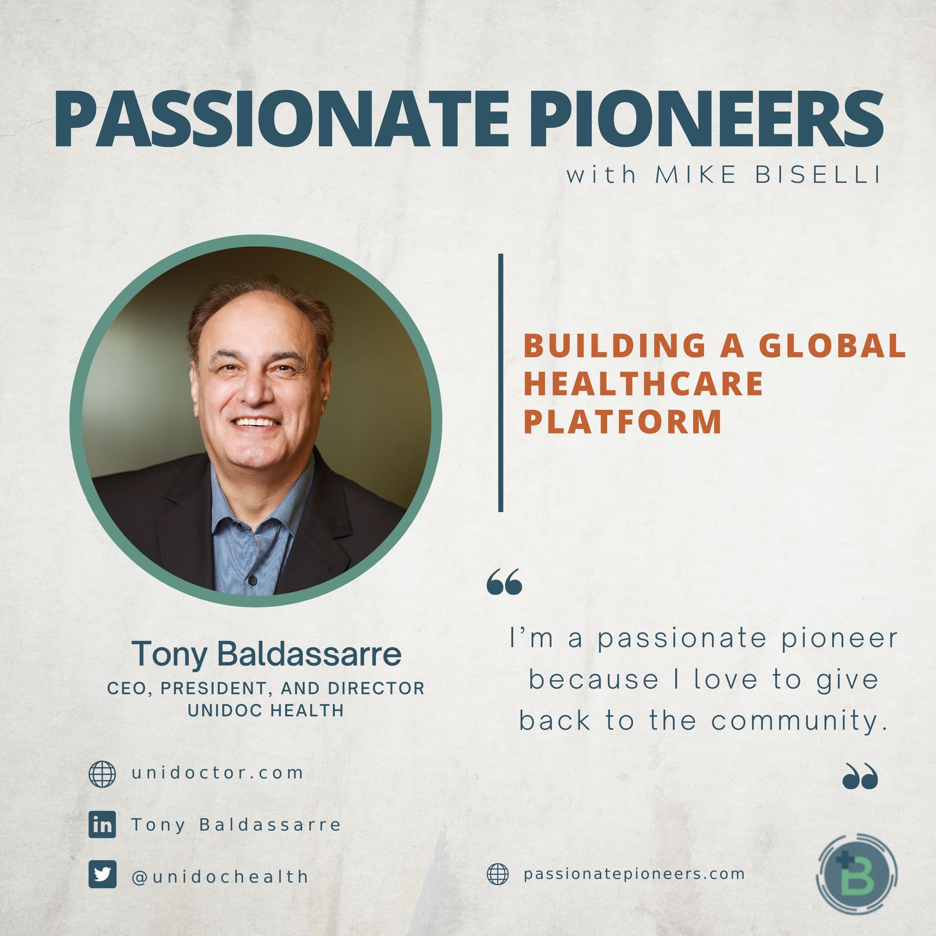 Building a Global Healthcare Platform with Tony Baldassarre