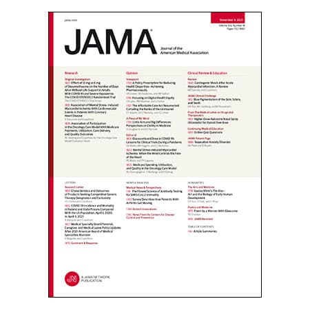 Dexamethasone Dose in Adults With Severe COVID-19, Mental Stress-Induced Myocardial Ischemia and Cardiovascular Events, Medicare Outcomes From the Oncology Care Model, and more