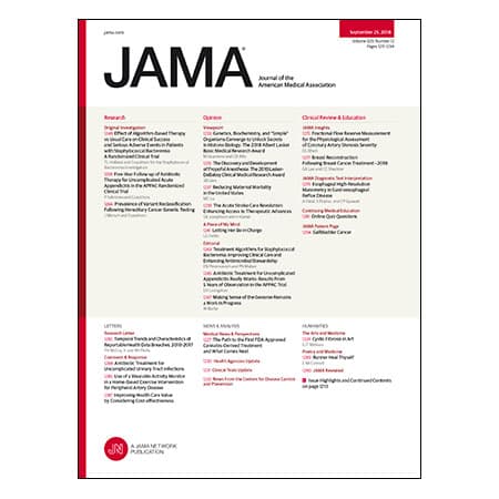Staph Bacteremia Treatment Algorithm, Long-Term Outcomes of Antibiotics for Appendicitis, 2018 Lasker Awards, and more