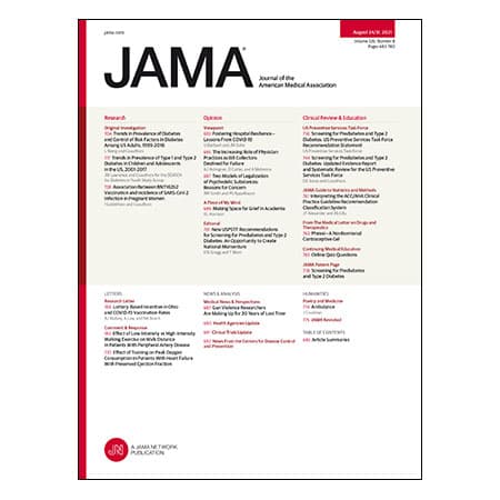 Trends in Diabetes Prevalence in the US, BNT162b2 Vaccination and SARS-CoV-2 Infection in Pregnant Women, USPSTF Guideline on Prediabetes and Diabetes Screening, and more