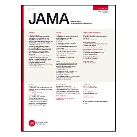 Medical Marketing in the US, Effect of Antiplatelet Co-Pay Vouchers on CVD Outcomes, Linagliptin and CVD in T2DM, and more