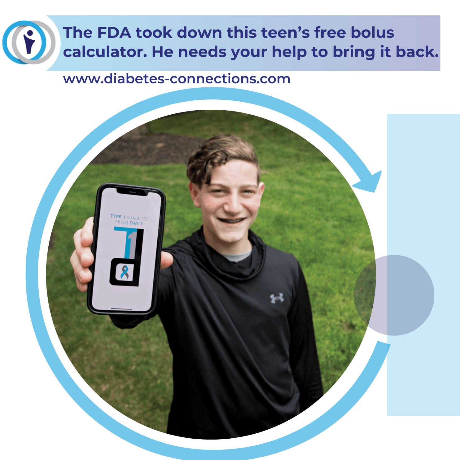 The FDA took down this teen's free bolus calculator. He needs your help to bring it back.