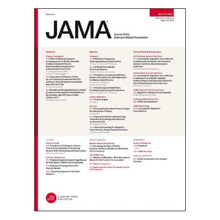 Permissive Hypotension in ICU Patients, POLST and ICU Admissions, USPSTF HCV Screening Recommendations, and more