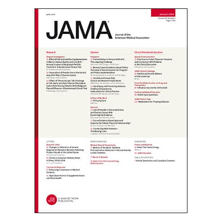 Effect of Folic Acid and Zinc on Semen Quality and Infertility Outcomes, Genital Talc Use and Ovarian Cancer, Fostering Physician Presence and Connection With Patients, and more