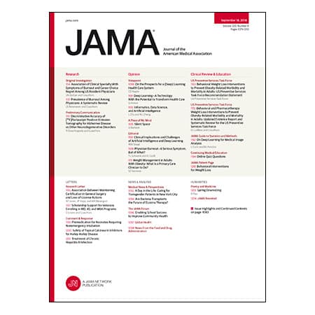Physician Burnout, PET Diagnosis of Alzheimer Disease, Weight Loss Interventions to Prevent Obesity-Related Illness, and more