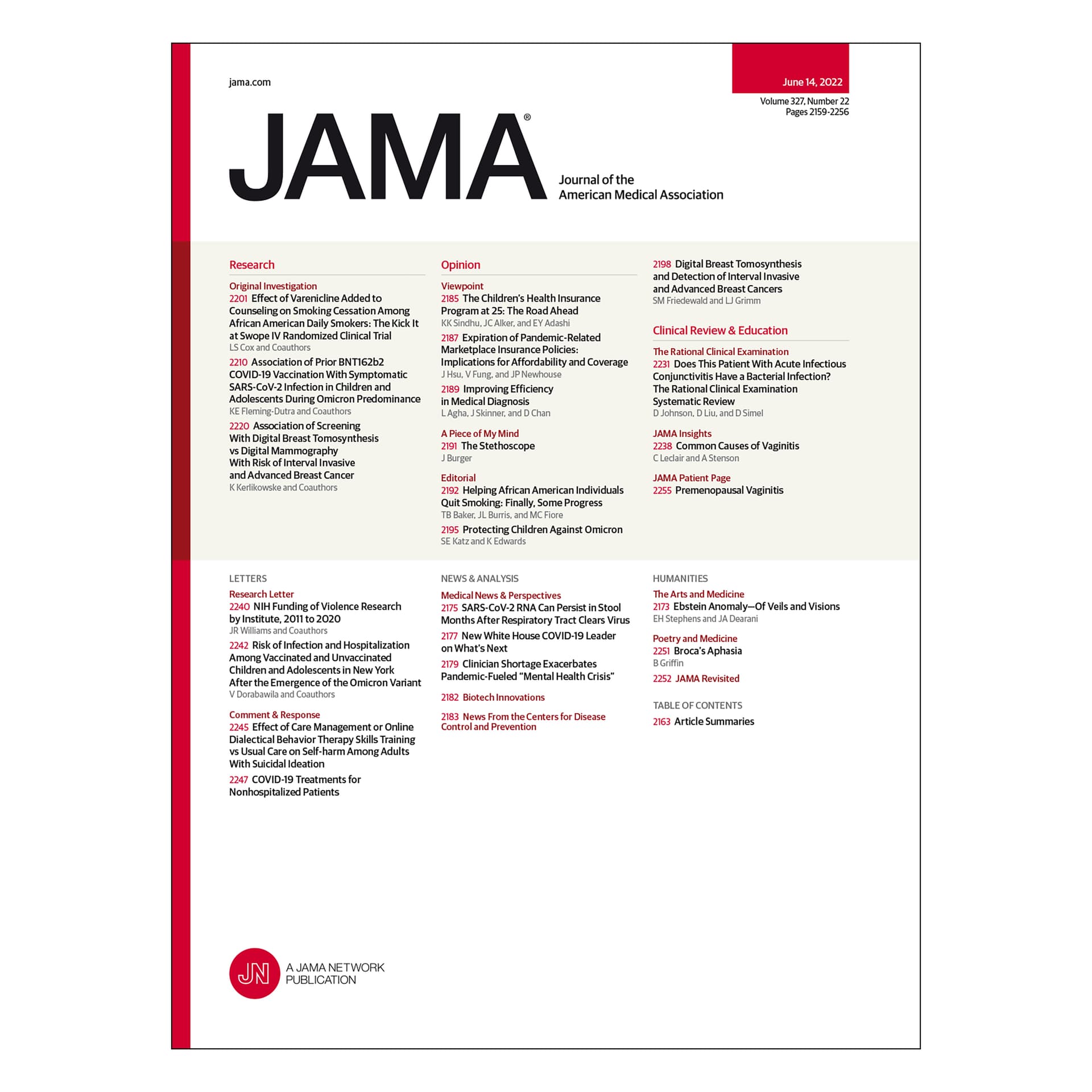 Varenicline and African American Smokers, COVID-19 Vaccination in Children and Adolescents, Digital Breast Tomosynthesis vs Digital Mammography, and more