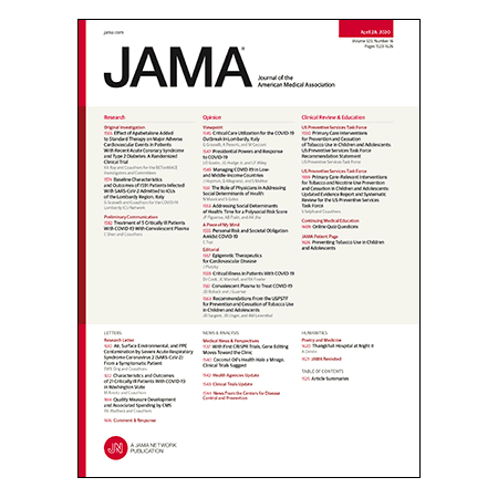 Epigenetic Therapy for ACS, Convalescent Serum for COVID-19, USPSTF Guideline for Smoking Cessation in Adolescents, and more