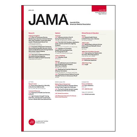 Continuous Glucose Monitoring in Type 2 Diabetes Management, Interventions for Secondary Mitral Valve Regurgitation, General Health Checks in Adult Primary Care, and more