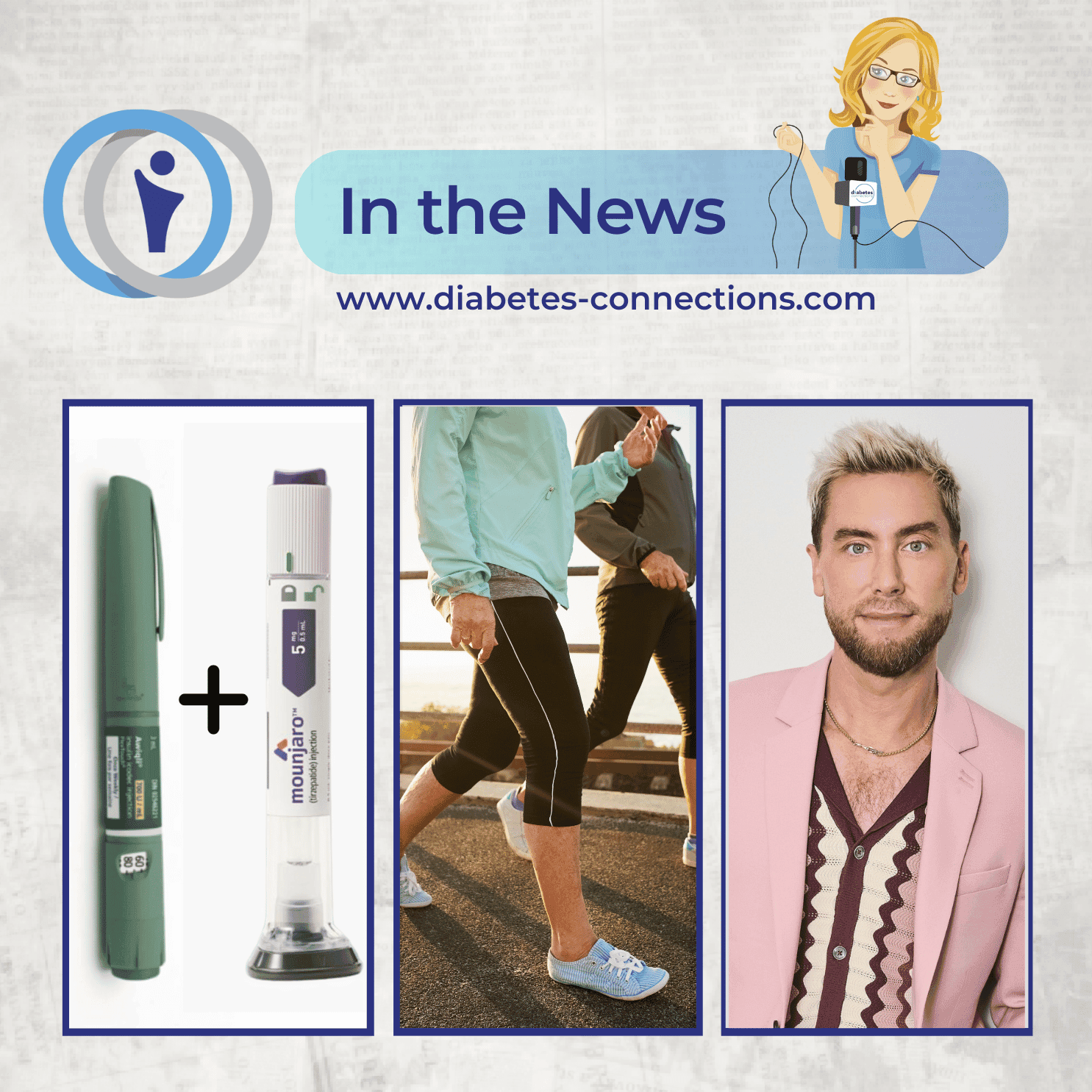 In the News... weekly basal + semaglutide, liver targeted insulin, Lance Bass educates about LADA, and more!
